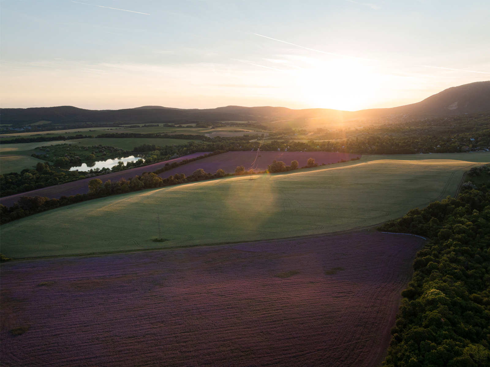 Aerial landscape at altitude