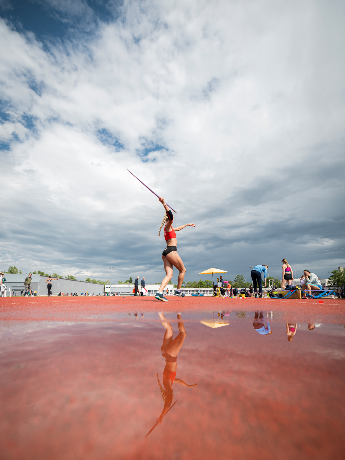 Athlete at the moment of contact